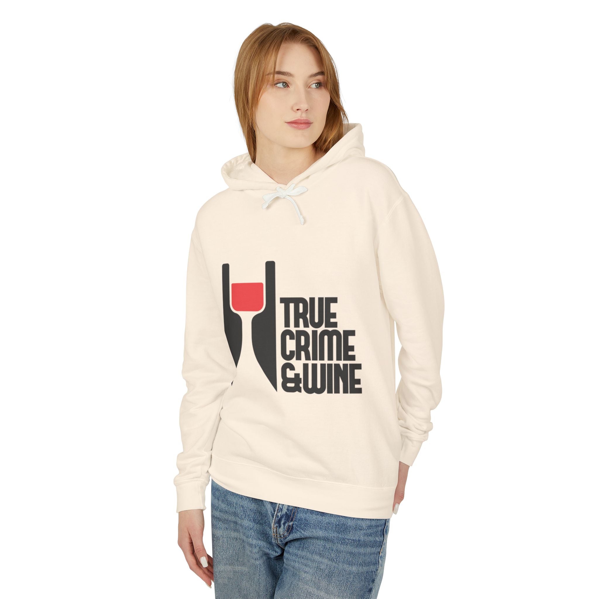 True Crime & Wine Unisex Lightweight Hooded Sweatshirt