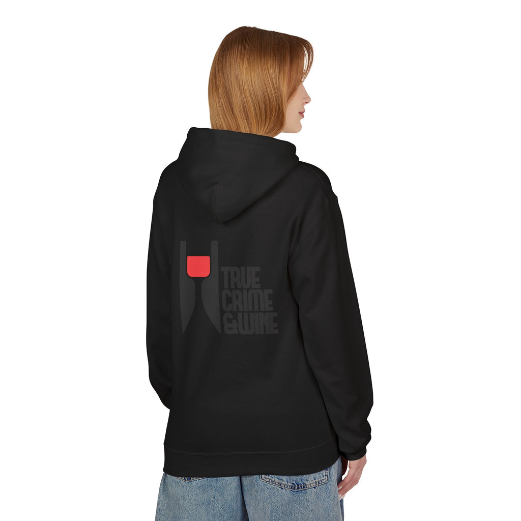 True Crime & Wine Hoodie - Cozy Unisex Fleece Sweatshirt for Wine Lovers, Perfect Gift for True Crime Fans, Casual Wear, Wine Night, [...]