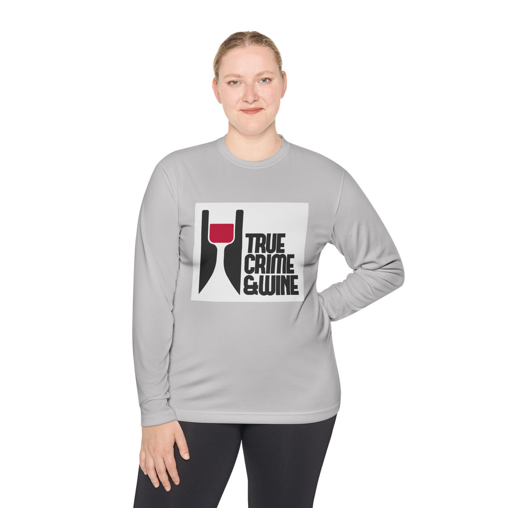 True Crime & Wine Long Sleeve Tee, Unisex Tee for Wine Lovers, True Crime Fan Apparel, Gift for True Crime Lovers, Cozy Casual Wear