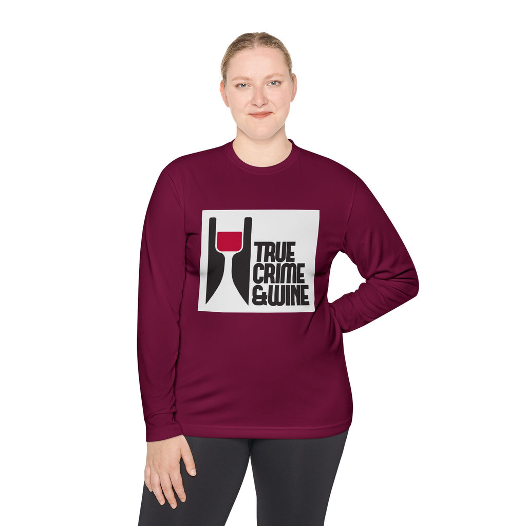 True Crime & Wine Long Sleeve Tee, Unisex Tee for Wine Lovers, True Crime Fan Apparel, Gift for True Crime Lovers, Cozy Casual Wear