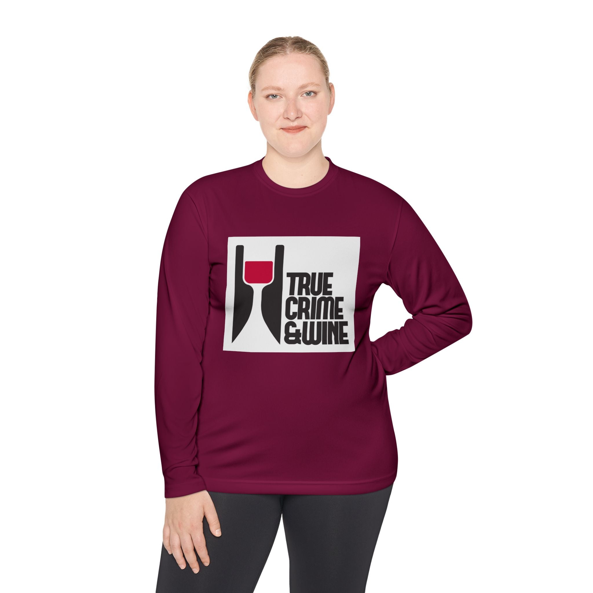 True Crime & Wine Long Sleeve Tee, Unisex Tee for Wine Lovers, True Crime Fan Apparel, Gift for True Crime Lovers, Cozy Casual Wear