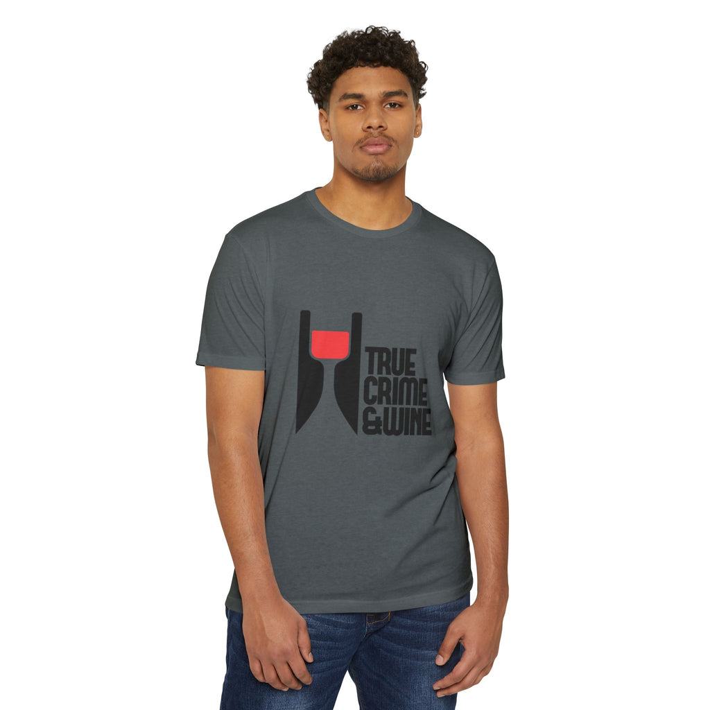 True Crime & Wine Unisex T-Shirt, Perfect Gift for True Crime Fans, Wine Lovers, Cozy Nights In, Casual Wear, Unique Graphic Tee