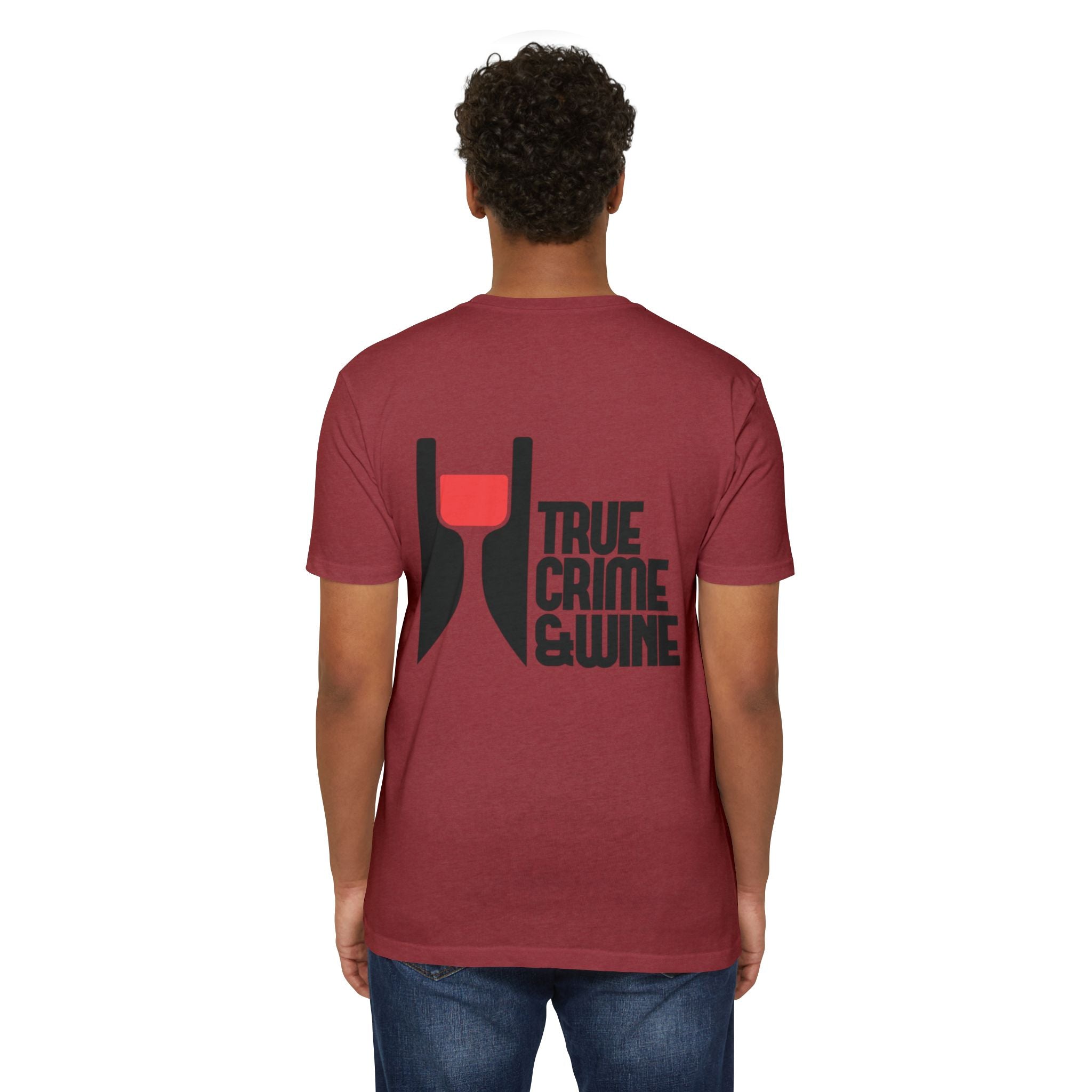 True Crime & Wine Unisex T-Shirt, Perfect Gift for True Crime Fans, Wine Lovers, Cozy Nights In, Casual Wear, Unique Graphic Tee