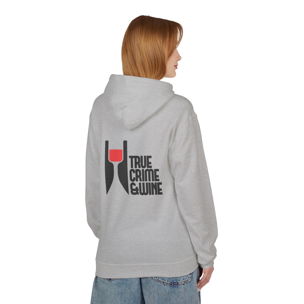 True Crime & Wine Hoodie - Cozy Unisex Fleece Sweatshirt for Wine Lovers, Perfect Gift for True Crime Fans, Casual Wear, Wine Night, [...]