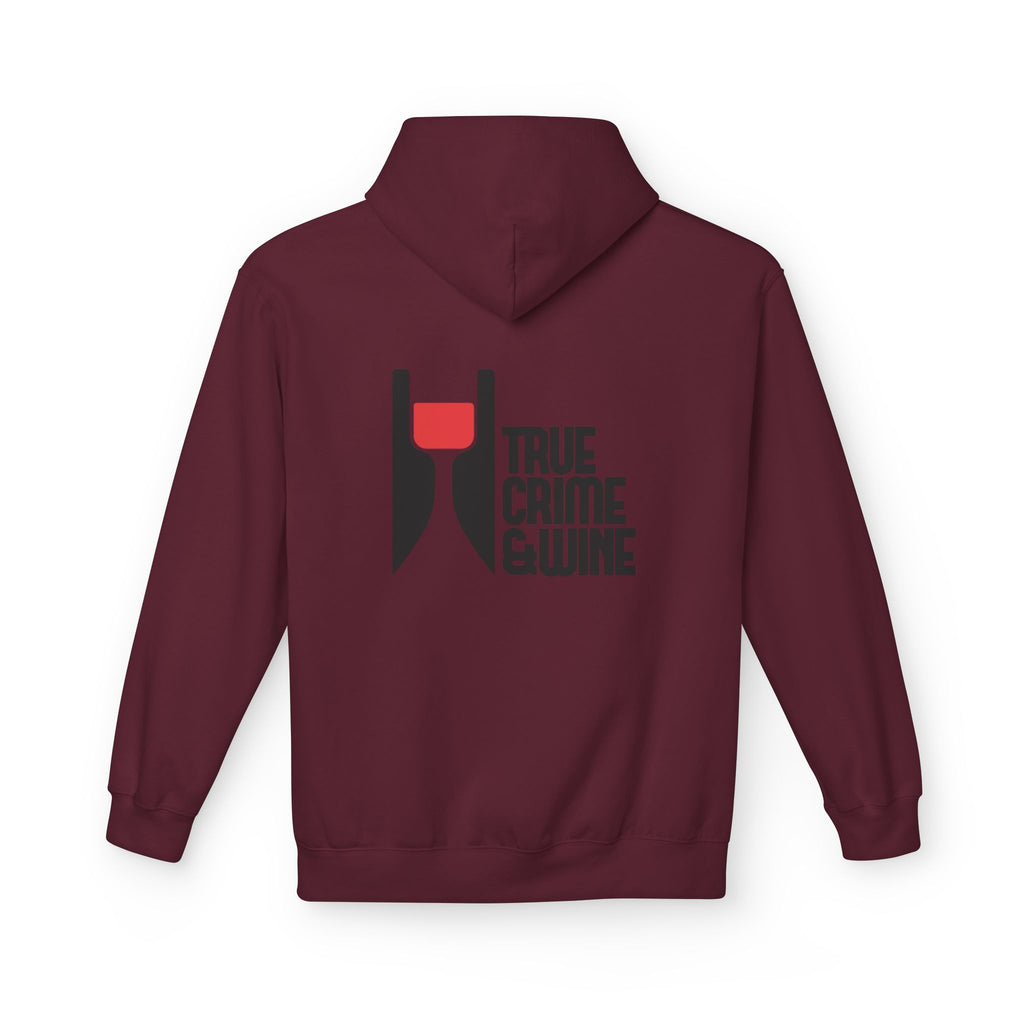 True Crime & Wine Hoodie - Cozy Unisex Fleece Sweatshirt for Wine Lovers, Perfect Gift for True Crime Fans, Casual Wear, Wine Night, [...]