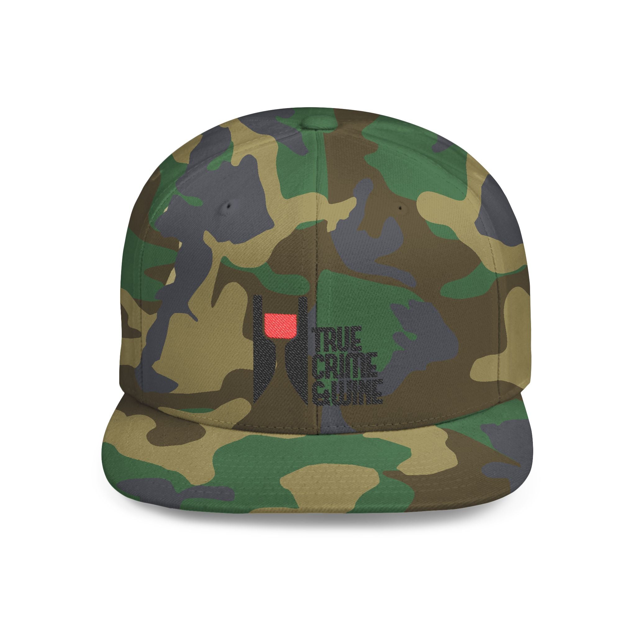 True Crime Enthusiast Flat Bill Snapback Cap - Trendy Hat for Fans, Gift for Him/Her, Casual Wear, Festival Accessory, Cool Streetwear