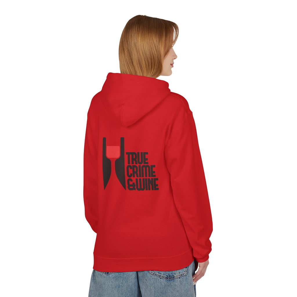 True Crime & Wine Hoodie - Cozy Unisex Fleece Sweatshirt for Wine Lovers, Perfect Gift for True Crime Fans, Casual Wear, Wine Night, [...]