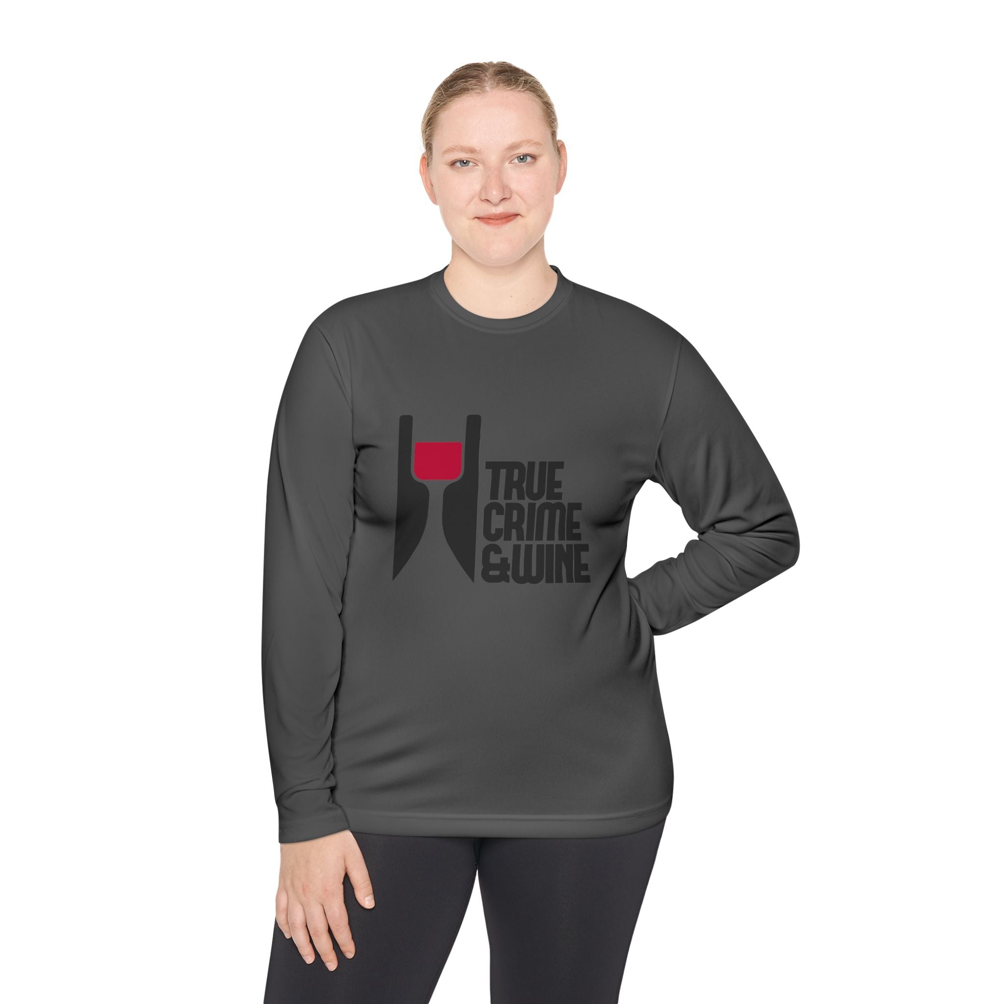 True Crime & Wine Long Sleeve Tee, Unisex Tee for Wine Lovers, True Crime Fan Apparel, Gift for True Crime Lovers, Cozy Casual Wear