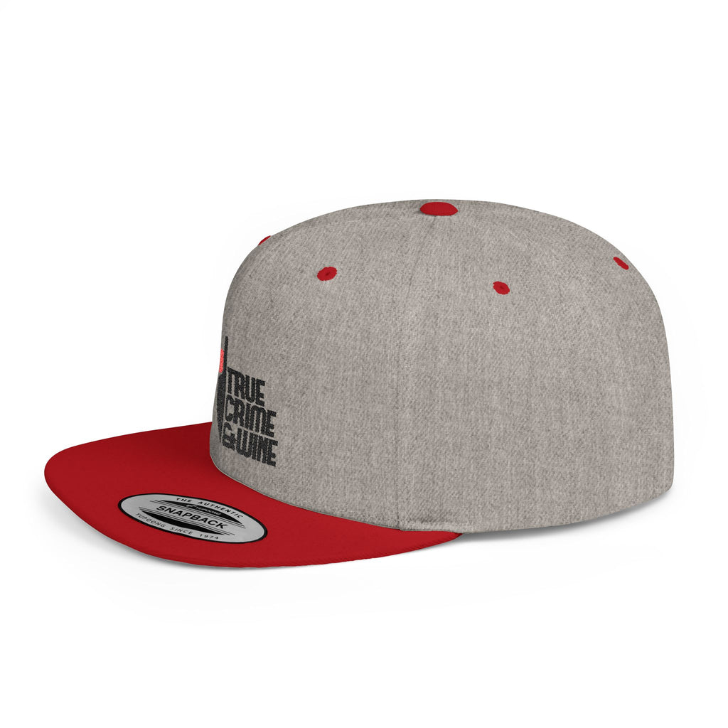 True Crime Enthusiast Flat Bill Snapback Cap - Trendy Hat for Fans, Gift for Him/Her, Casual Wear, Festival Accessory, Cool Streetwear