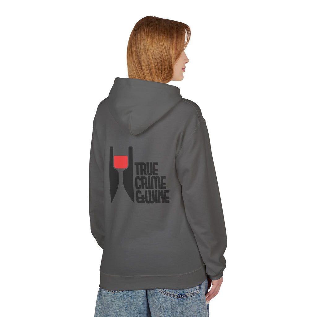 True Crime & Wine Hoodie - Cozy Unisex Fleece Sweatshirt for Wine Lovers, Perfect Gift for True Crime Fans, Casual Wear, Wine Night, [...]