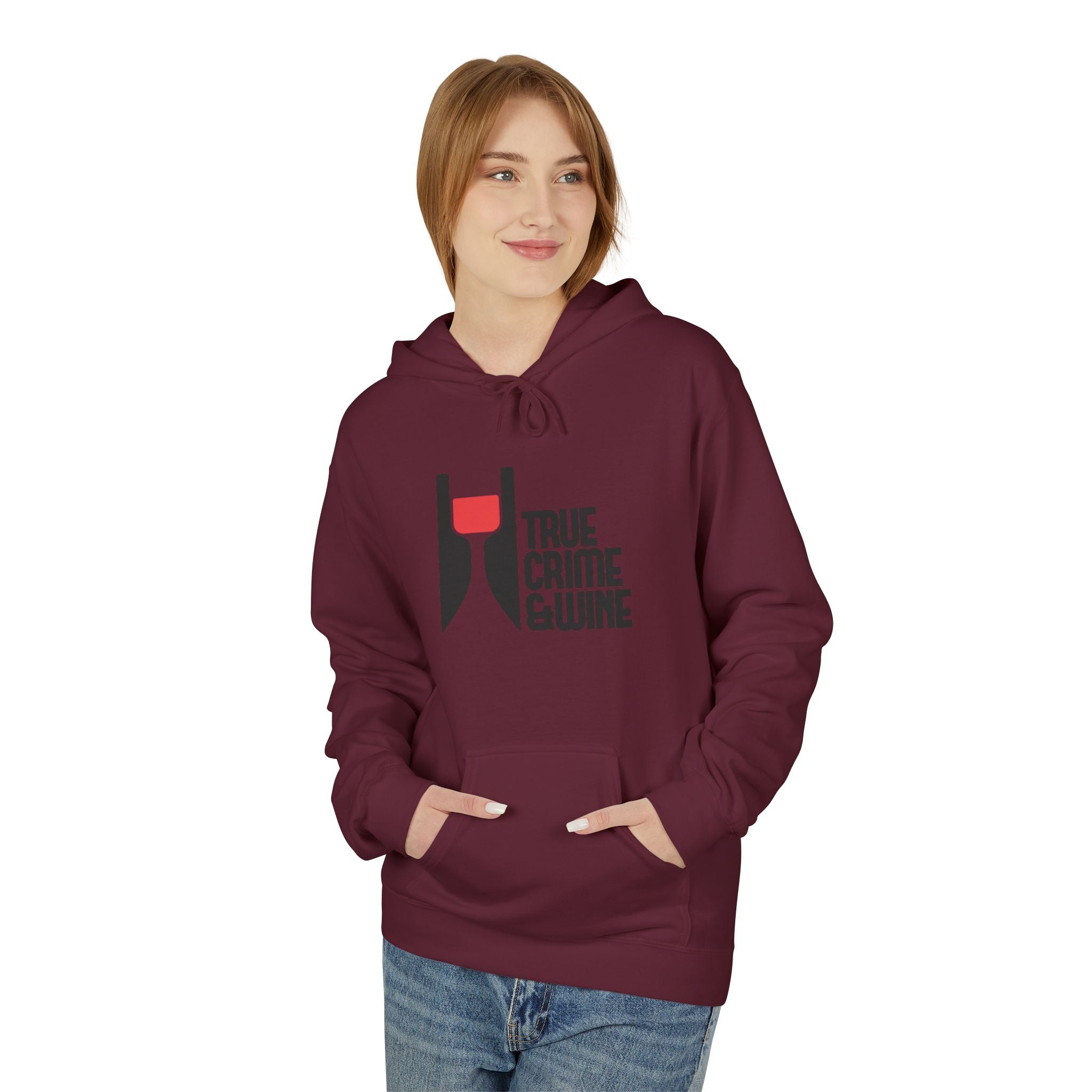 True Crime & Wine Hoodie - Cozy Unisex Fleece Sweatshirt for Wine Lovers, Perfect Gift for True Crime Fans, Casual Wear, Wine Night, [...]