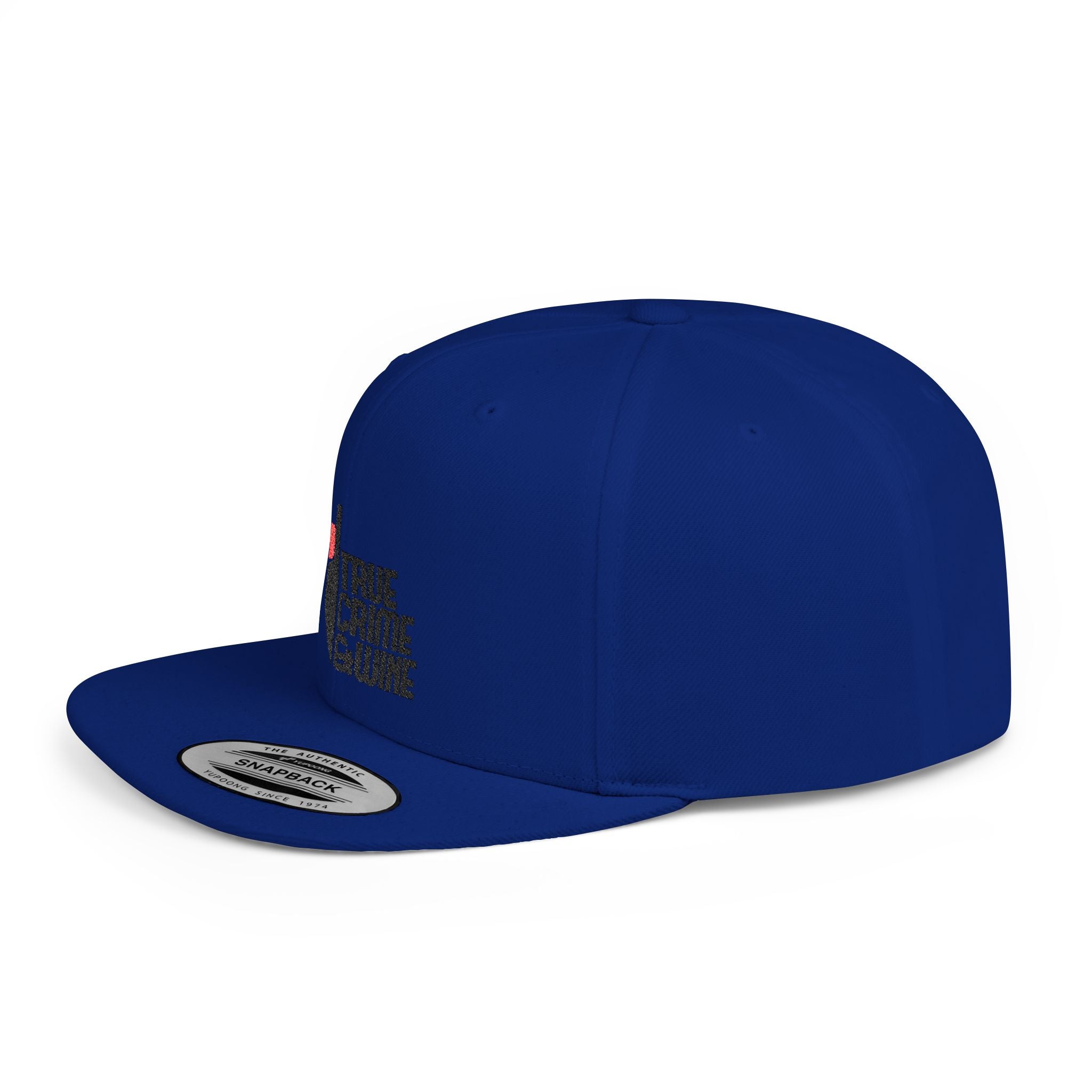 True Crime Enthusiast Flat Bill Snapback Cap - Trendy Hat for Fans, Gift for Him/Her, Casual Wear, Festival Accessory, Cool Streetwear