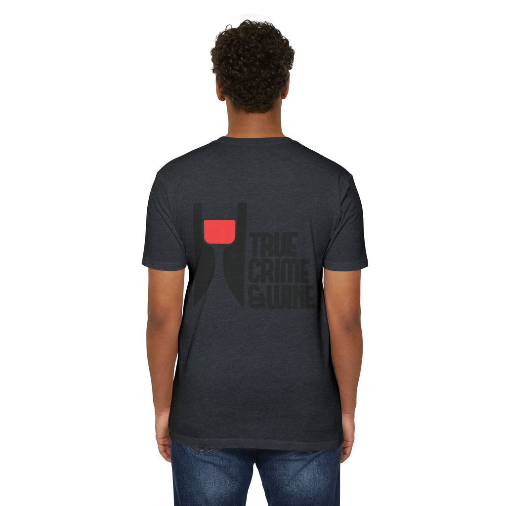 True Crime & Wine Unisex T-Shirt, Perfect Gift for True Crime Fans, Wine Lovers, Cozy Nights In, Casual Wear, Unique Graphic Tee