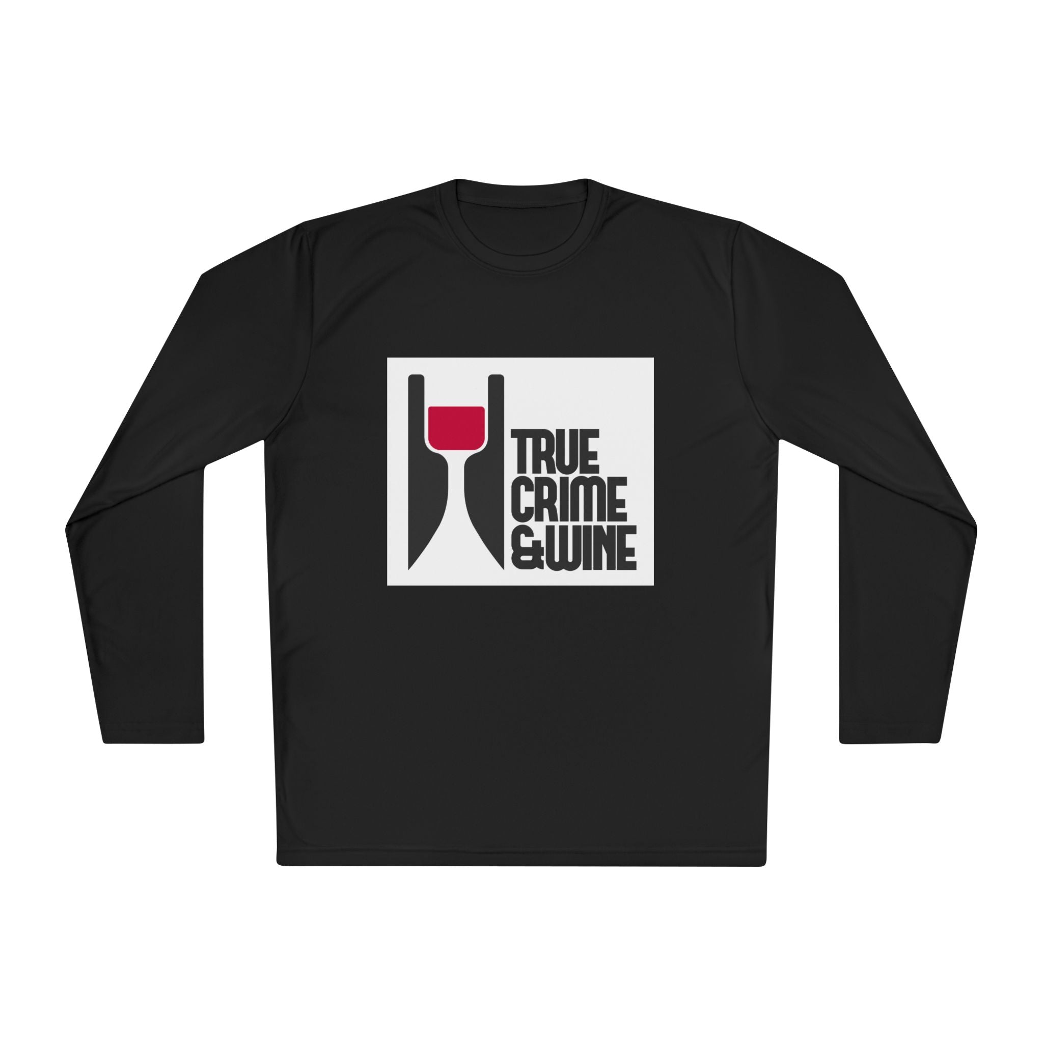 True Crime & Wine Long Sleeve Tee, Unisex Tee for Wine Lovers, True Crime Fan Apparel, Gift for True Crime Lovers, Cozy Casual Wear
