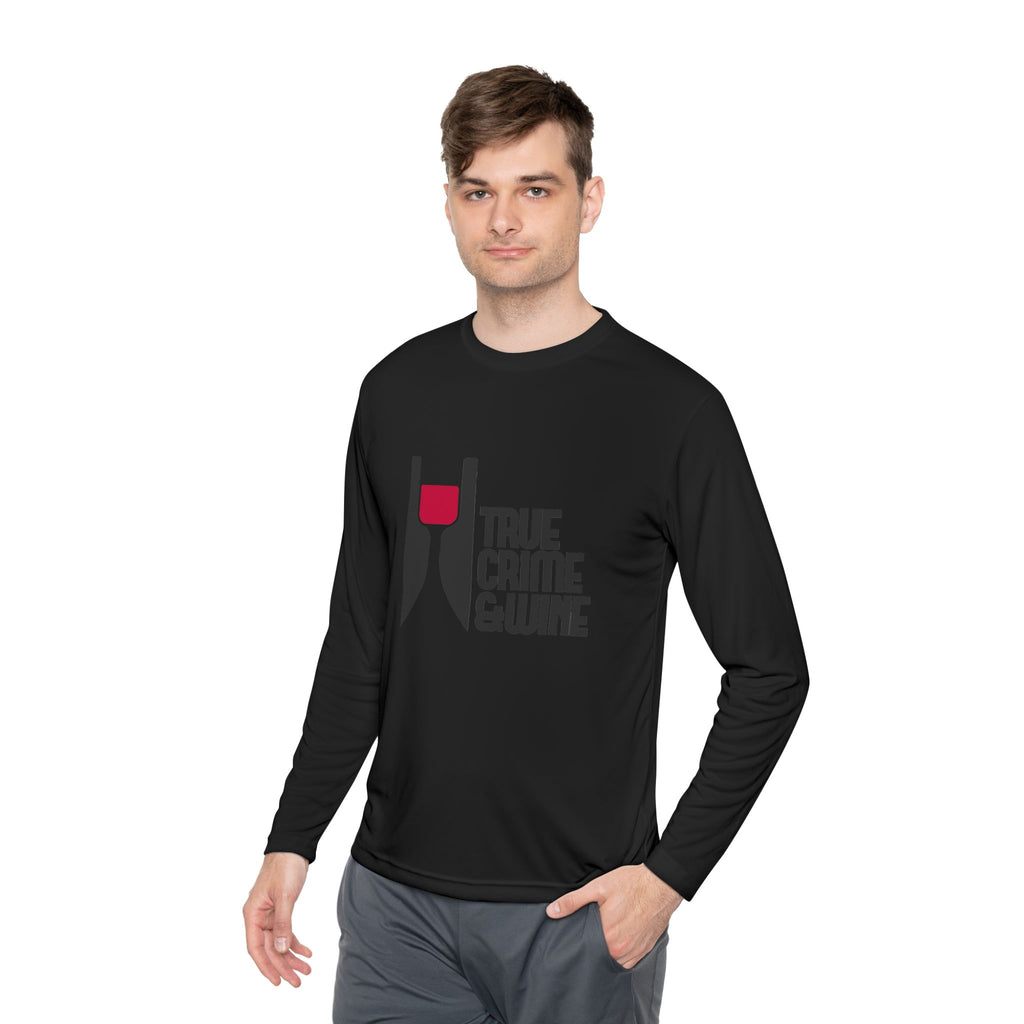 True Crime & Wine Long Sleeve Tee, Unisex Tee for Wine Lovers, True Crime Fan Apparel, Gift for True Crime Lovers, Cozy Casual Wear