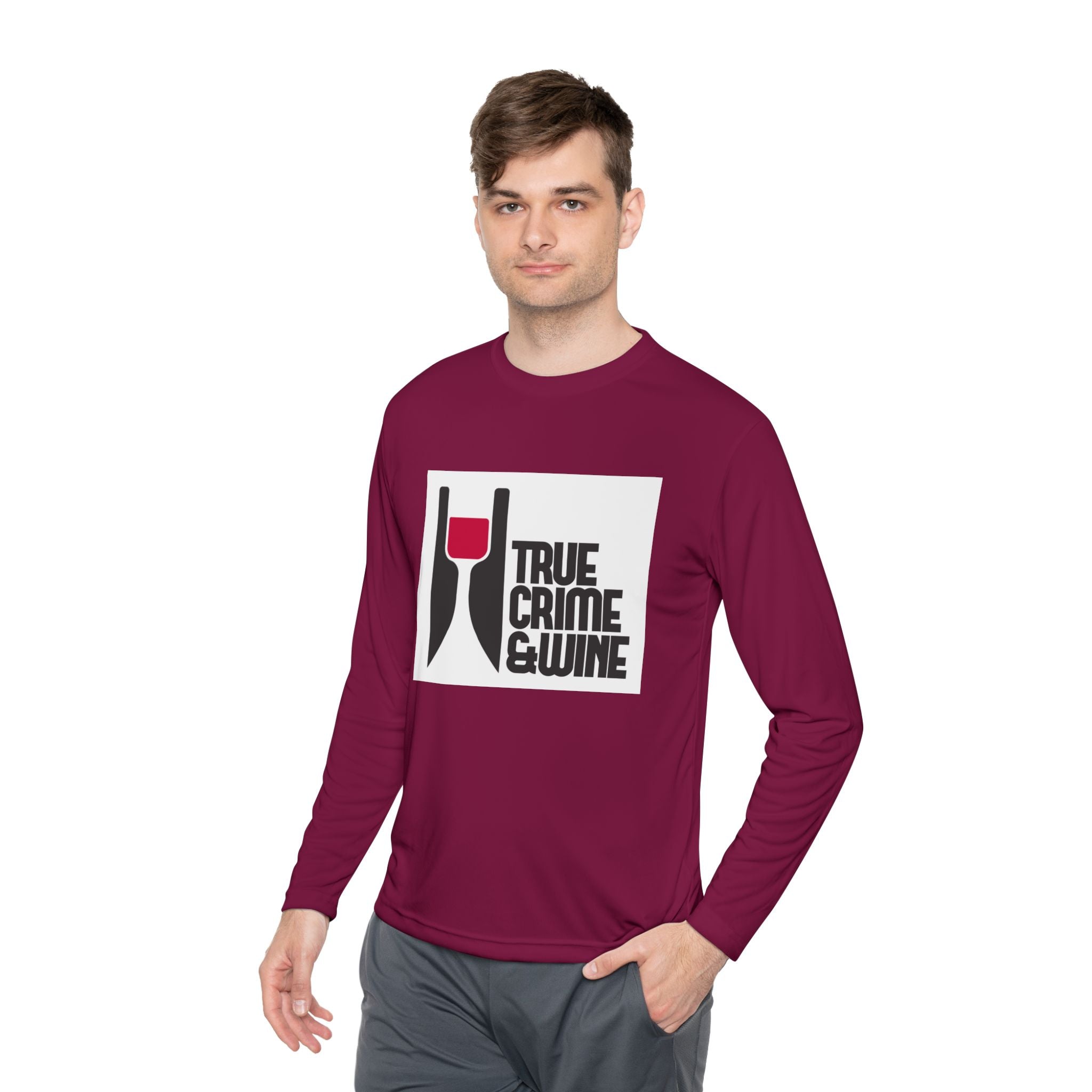 True Crime & Wine Long Sleeve Tee, Unisex Tee for Wine Lovers, True Crime Fan Apparel, Gift for True Crime Lovers, Cozy Casual Wear