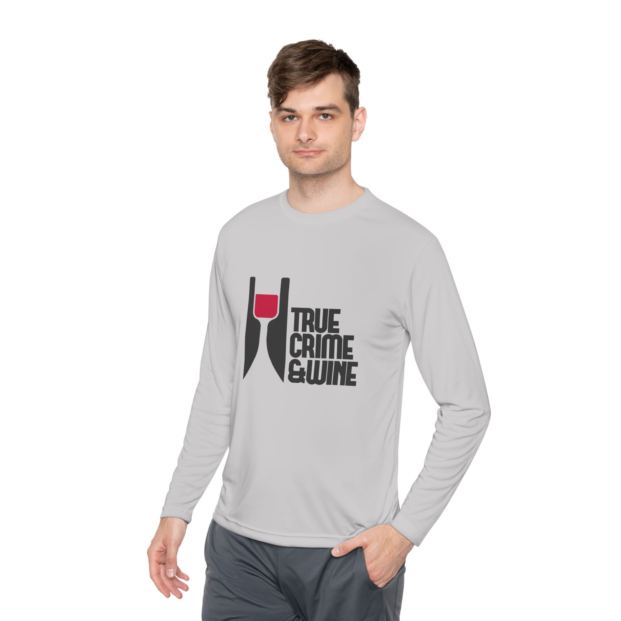 True Crime & Wine Long Sleeve Tee, Unisex Tee for Wine Lovers, True Crime Fan Apparel, Gift for True Crime Lovers, Cozy Casual Wear