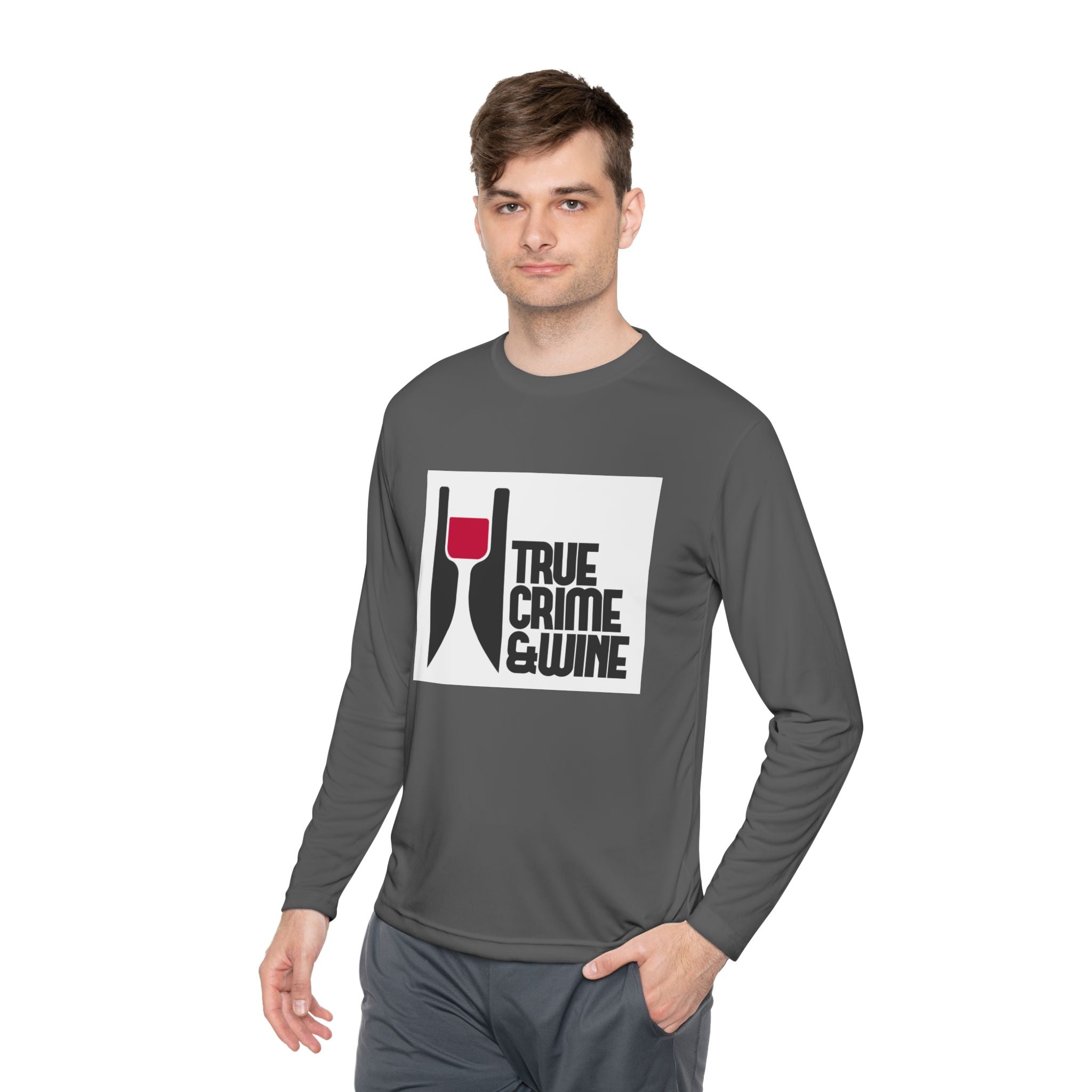 True Crime & Wine Long Sleeve Tee, Unisex Tee for Wine Lovers, True Crime Fan Apparel, Gift for True Crime Lovers, Cozy Casual Wear