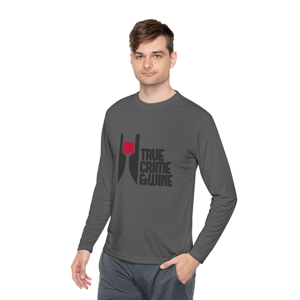True Crime & Wine Long Sleeve Tee, Unisex Tee for Wine Lovers, True Crime Fan Apparel, Gift for True Crime Lovers, Cozy Casual Wear