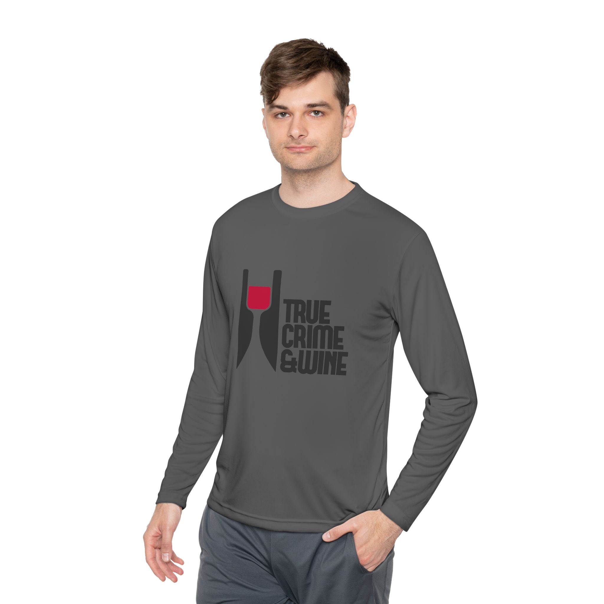 True Crime & Wine Long Sleeve Tee, Unisex Tee for Wine Lovers, True Crime Fan Apparel, Gift for True Crime Lovers, Cozy Casual Wear