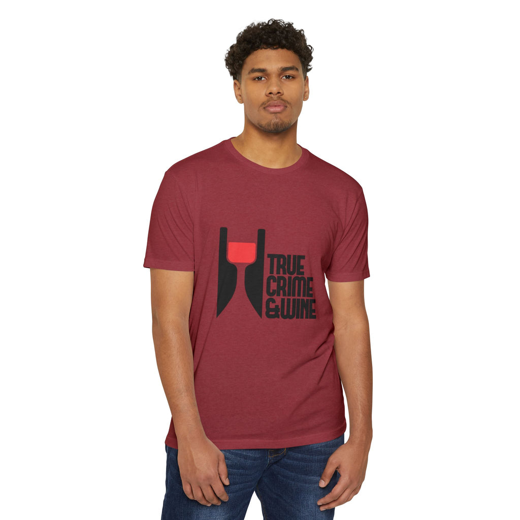 True Crime & Wine Unisex T-Shirt, Perfect Gift for True Crime Fans, Wine Lovers, Cozy Nights In, Casual Wear, Unique Graphic Tee