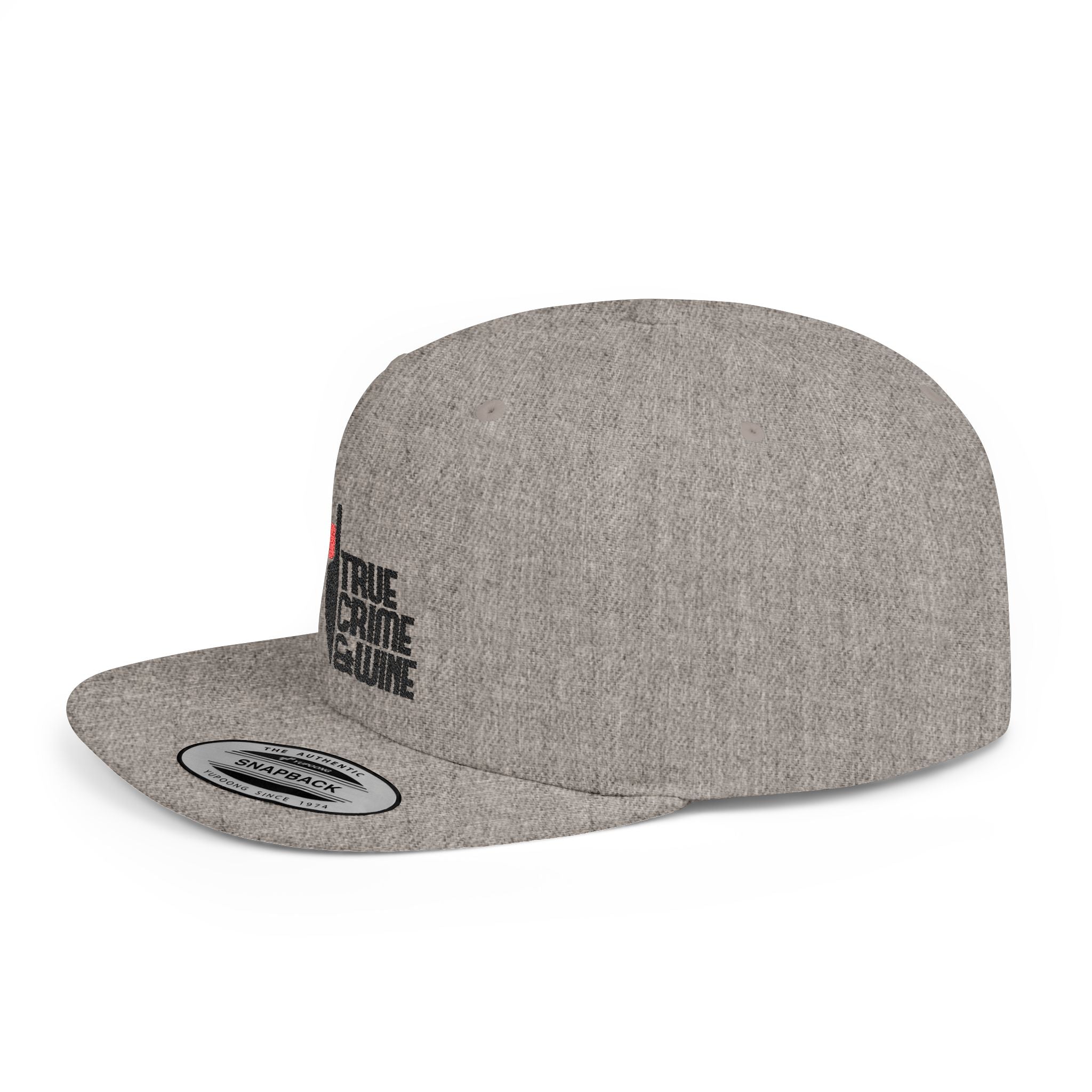 True Crime Enthusiast Flat Bill Snapback Cap - Trendy Hat for Fans, Gift for Him/Her, Casual Wear, Festival Accessory, Cool Streetwear