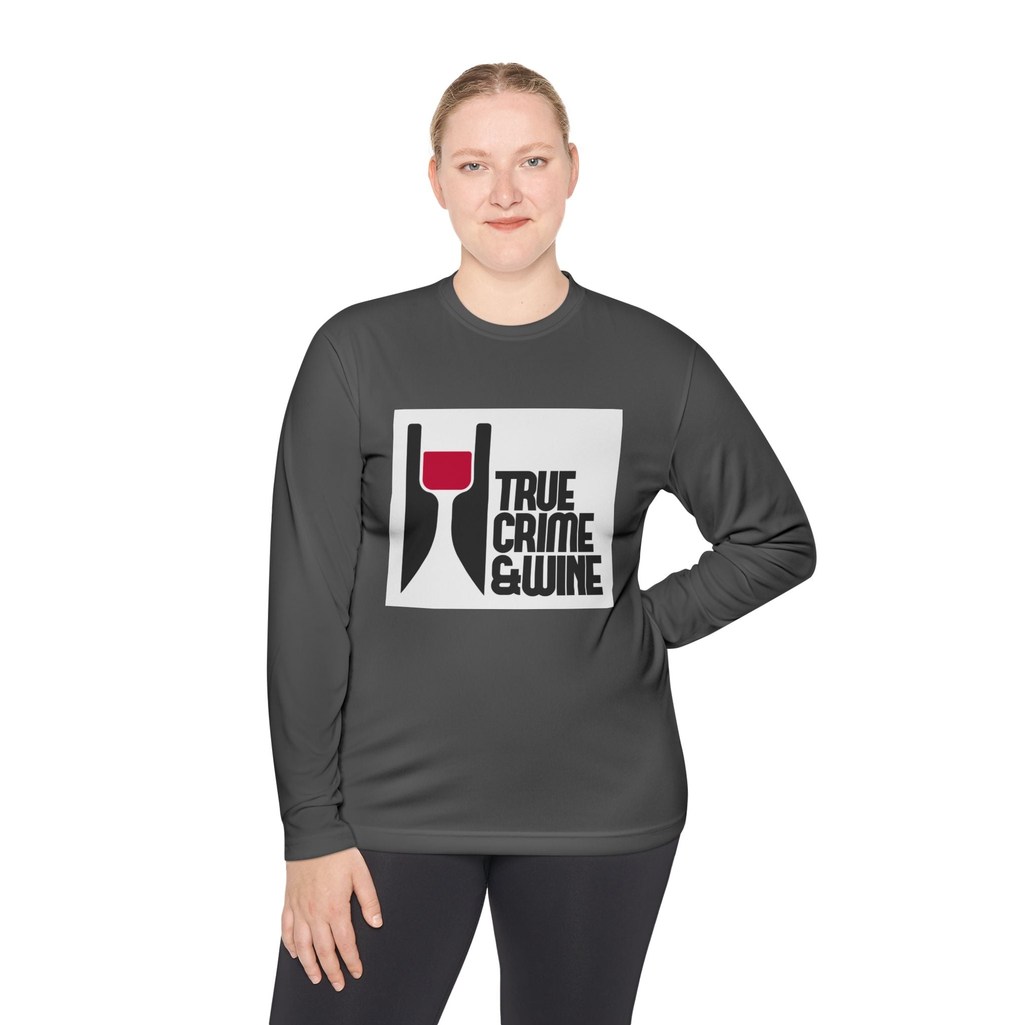 True Crime & Wine Long Sleeve Tee, Unisex Tee for Wine Lovers, True Crime Fan Apparel, Gift for True Crime Lovers, Cozy Casual Wear