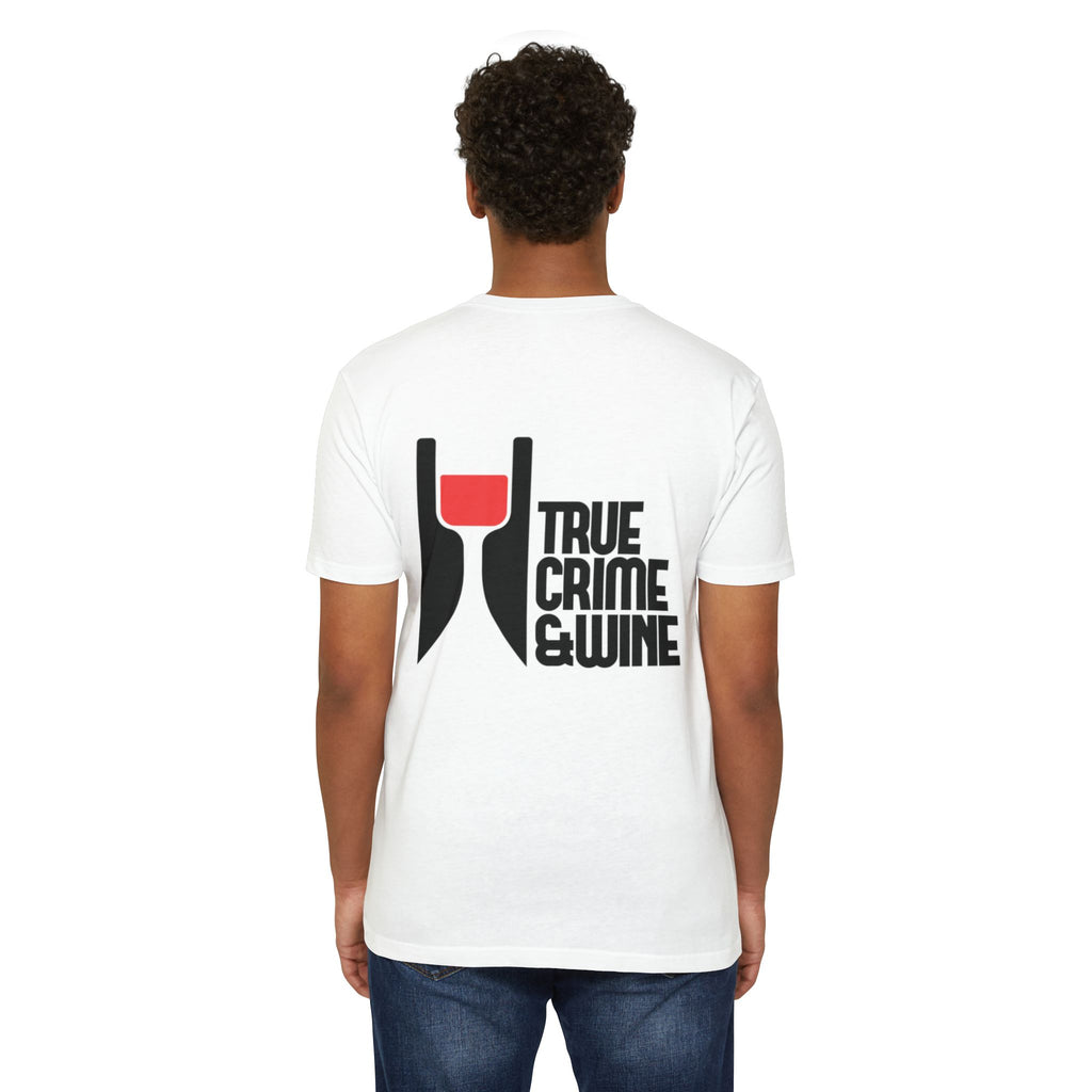 True Crime & Wine Unisex T-Shirt, Perfect Gift for True Crime Fans, Wine Lovers, Cozy Nights In, Casual Wear, Unique Graphic Tee