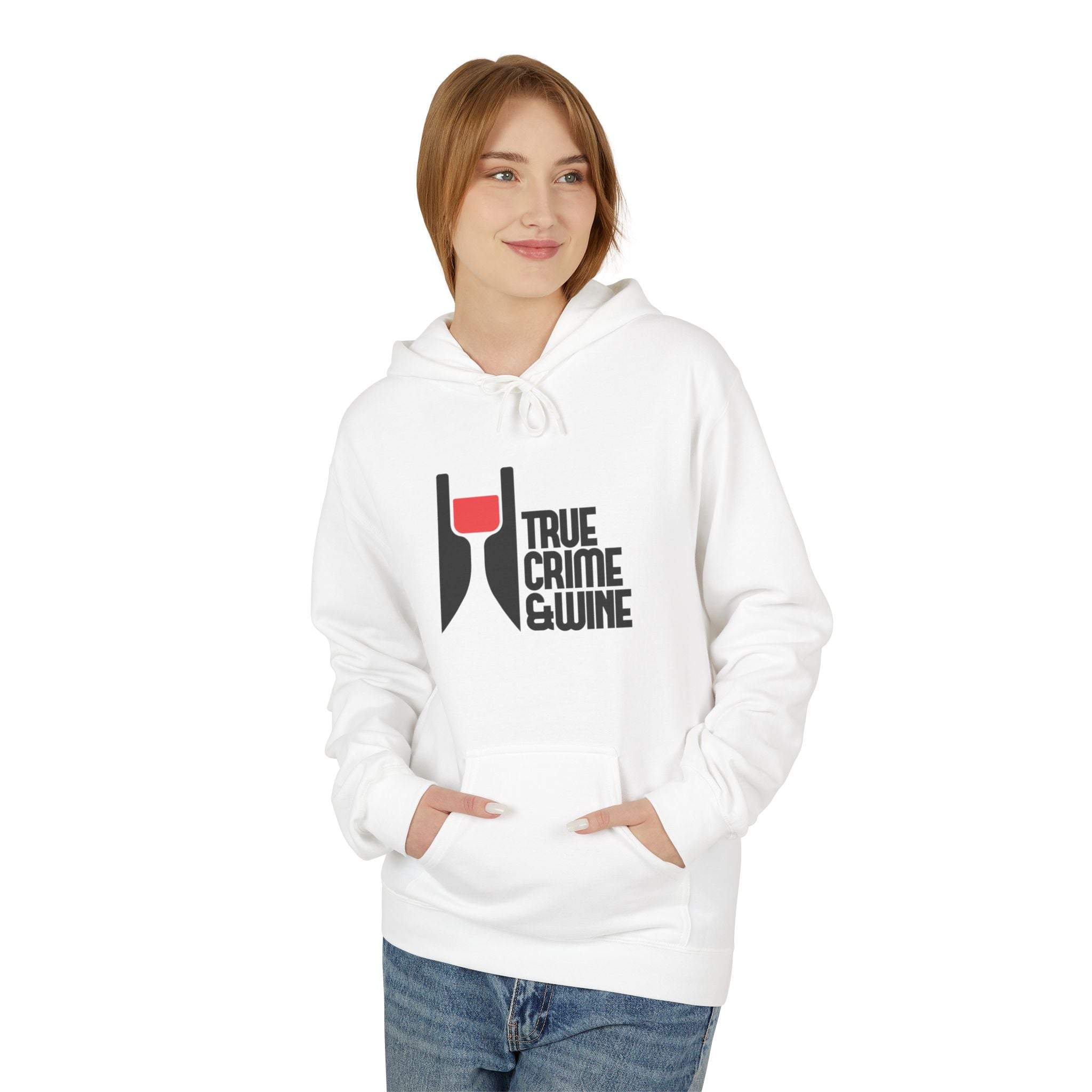 True Crime & Wine Hoodie - Cozy Unisex Fleece Sweatshirt for Wine Lovers, Perfect Gift for True Crime Fans, Casual Wear, Wine Night, [...]