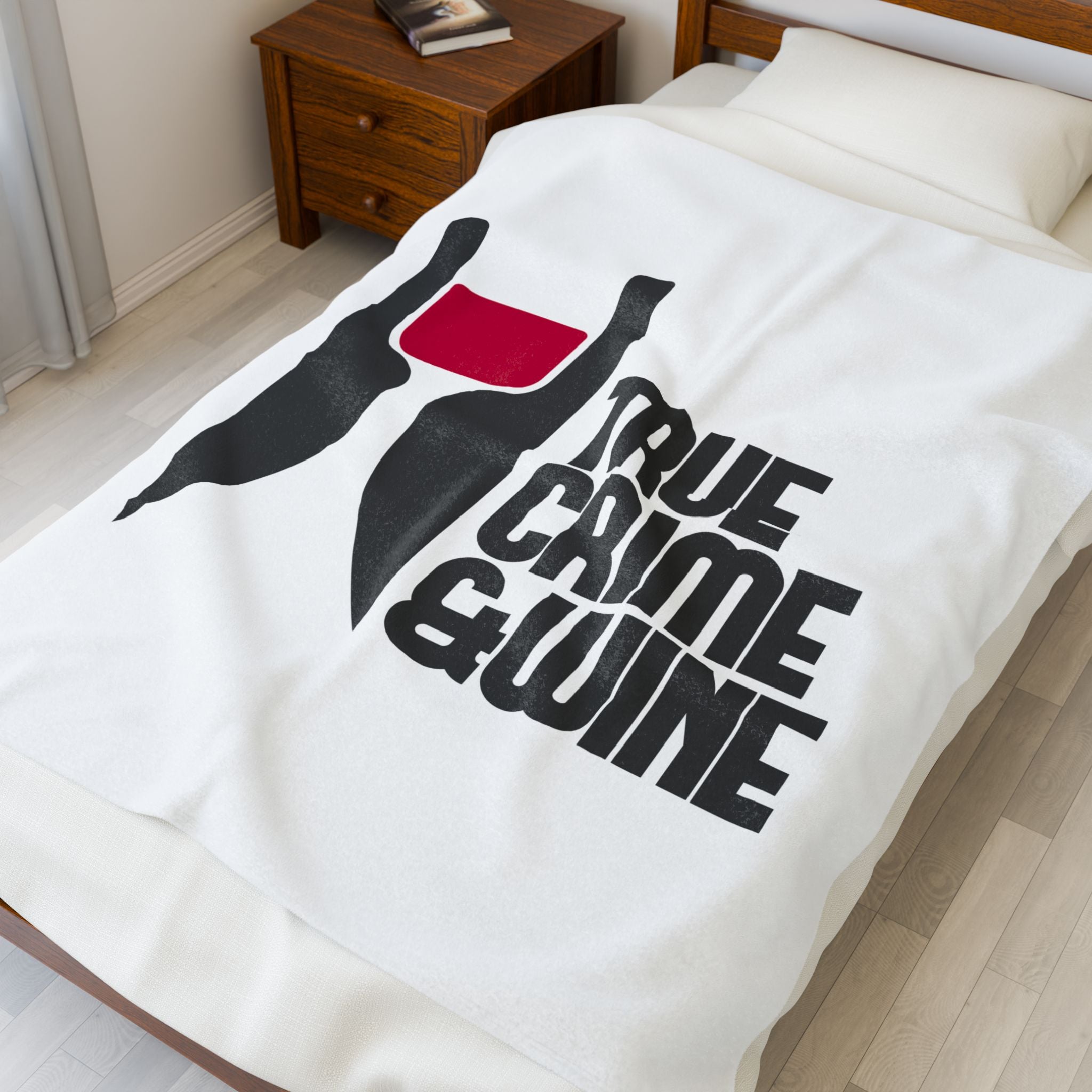 True Crime & Wine Velveteen Plush Blanket - Cozy Throw for Wine Lovers