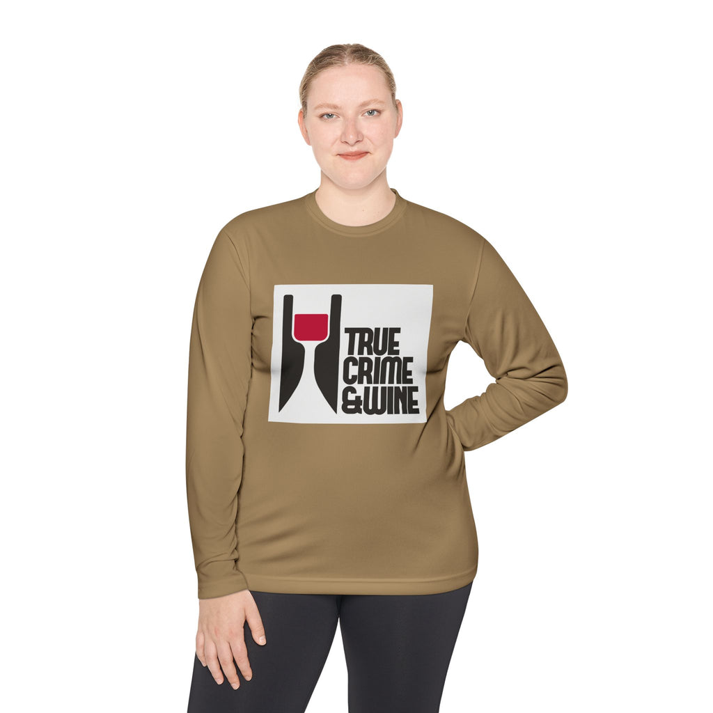 True Crime & Wine Long Sleeve Tee, Unisex Tee for Wine Lovers, True Crime Fan Apparel, Gift for True Crime Lovers, Cozy Casual Wear