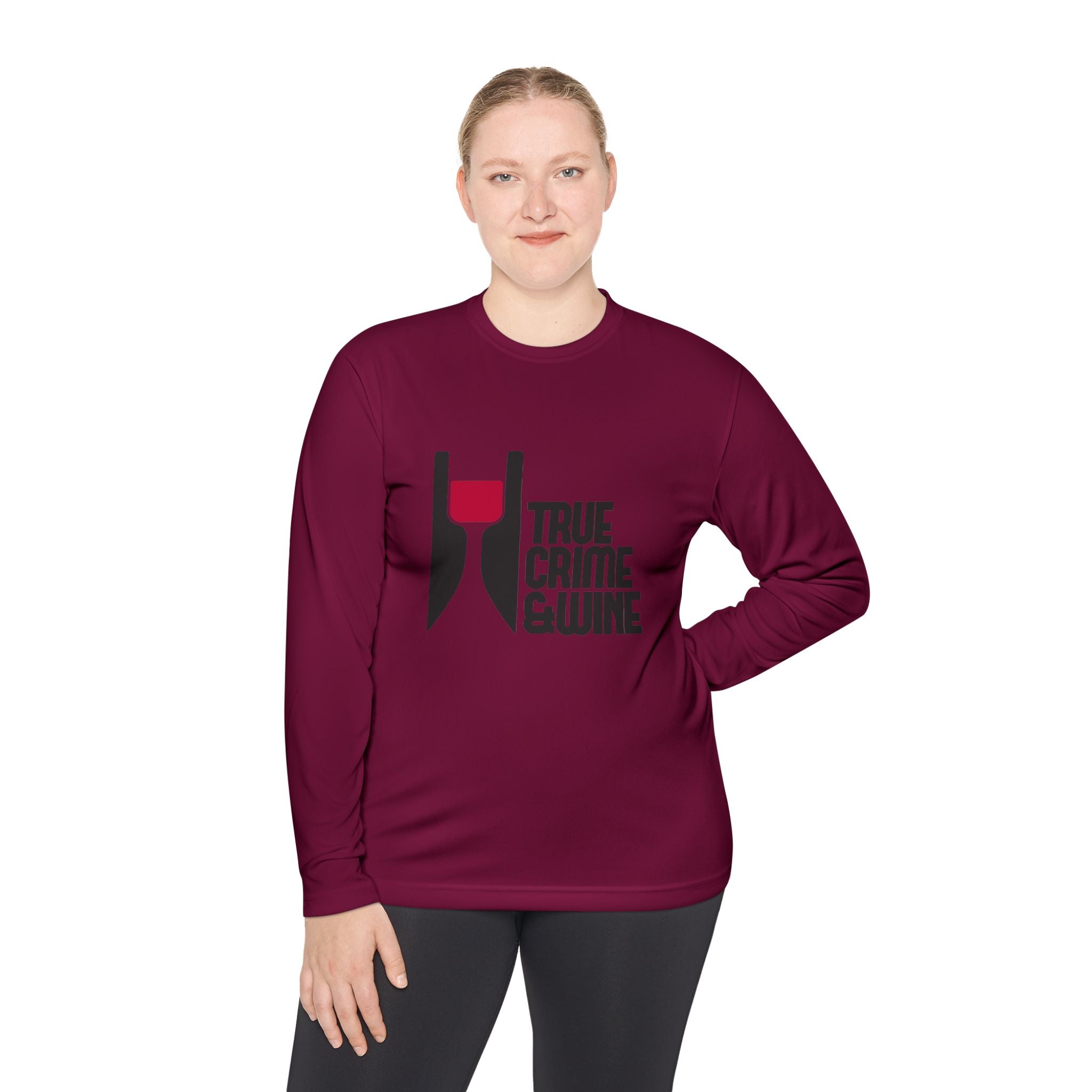 True Crime & Wine Long Sleeve Tee, Unisex Tee for Wine Lovers, True Crime Fan Apparel, Gift for True Crime Lovers, Cozy Casual Wear