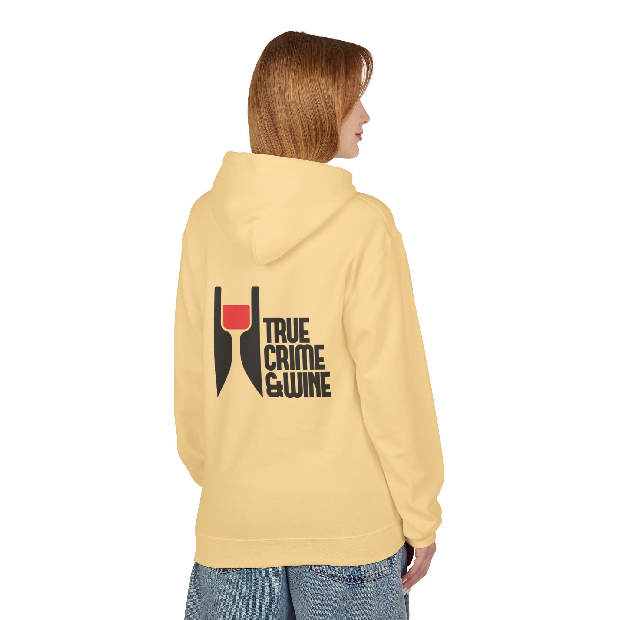 True Crime & Wine Hoodie - Cozy Unisex Fleece Sweatshirt for Wine Lovers, Perfect Gift for True Crime Fans, Casual Wear, Wine Night, [...]