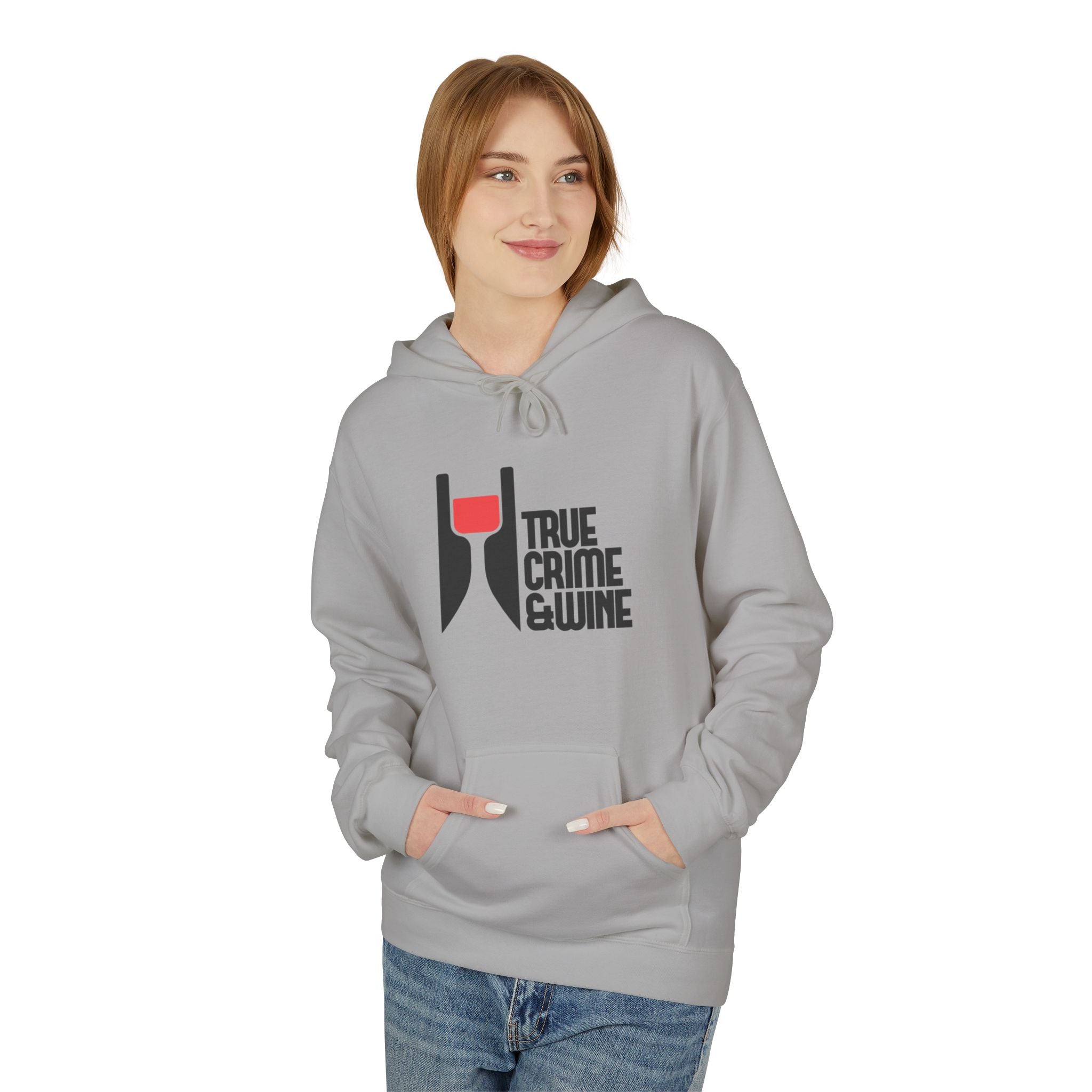 True Crime & Wine Hoodie - Cozy Unisex Fleece Sweatshirt for Wine Lovers, Perfect Gift for True Crime Fans, Casual Wear, Wine Night, [...]