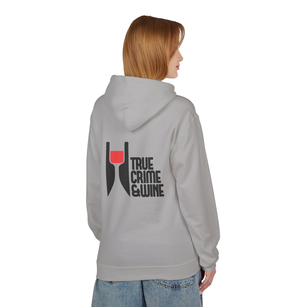 True Crime & Wine Hoodie - Cozy Unisex Fleece Sweatshirt for Wine Lovers, Perfect Gift for True Crime Fans, Casual Wear, Wine Night, [...]
