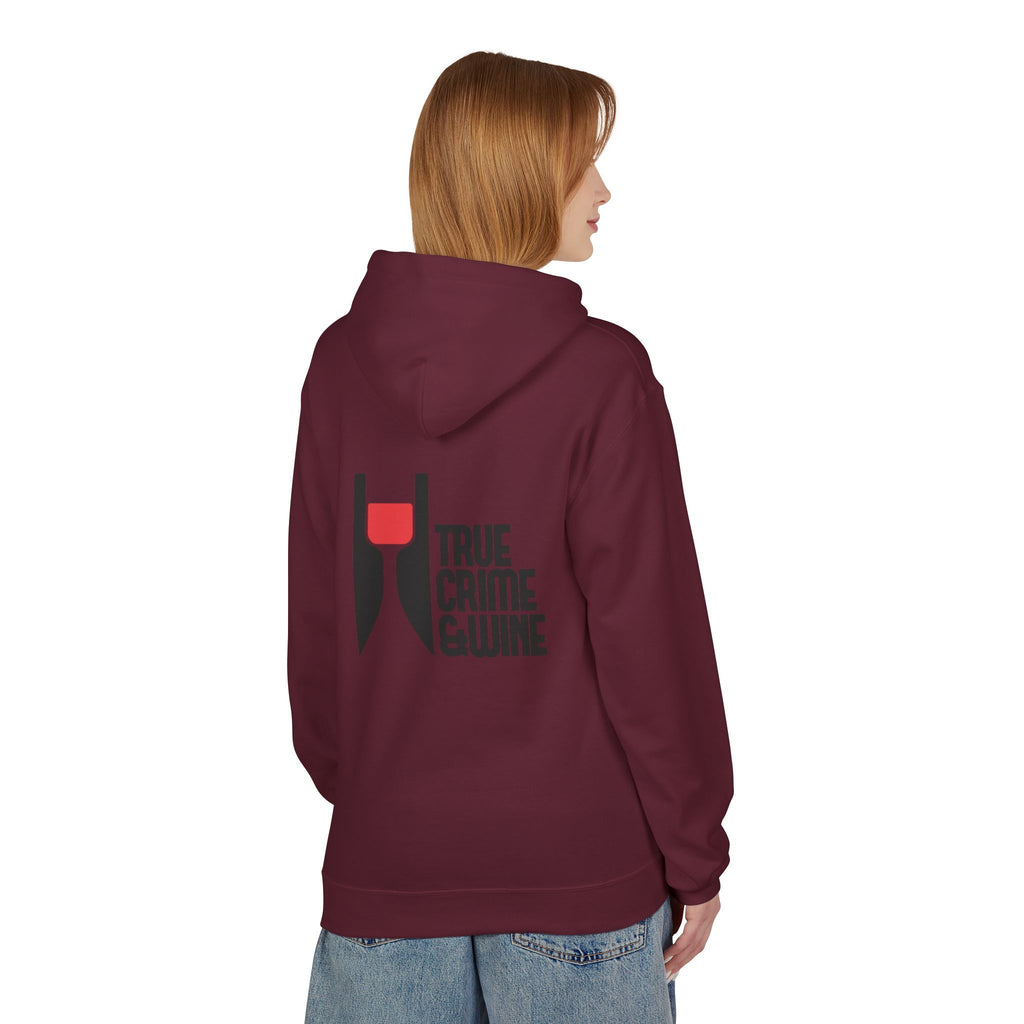 True Crime & Wine Hoodie - Cozy Unisex Fleece Sweatshirt for Wine Lovers, Perfect Gift for True Crime Fans, Casual Wear, Wine Night, [...]