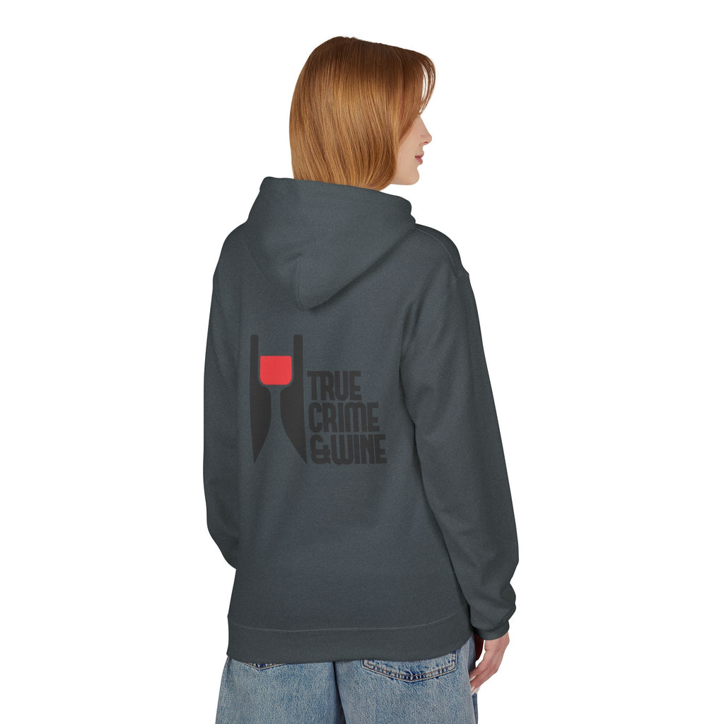 True Crime & Wine Hoodie - Cozy Unisex Fleece Sweatshirt for Wine Lovers, Perfect Gift for True Crime Fans, Casual Wear, Wine Night, [...]