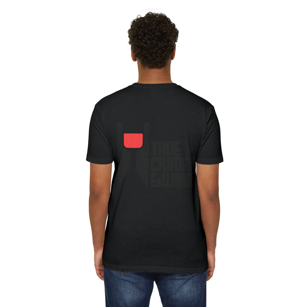 True Crime & Wine Unisex T-Shirt, Perfect Gift for True Crime Fans, Wine Lovers, Cozy Nights In, Casual Wear, Unique Graphic Tee