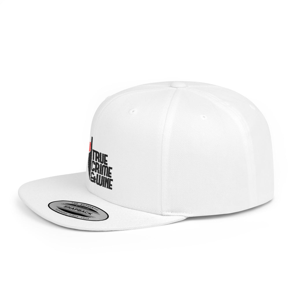 True Crime Enthusiast Flat Bill Snapback Cap - Trendy Hat for Fans, Gift for Him/Her, Casual Wear, Festival Accessory, Cool Streetwear