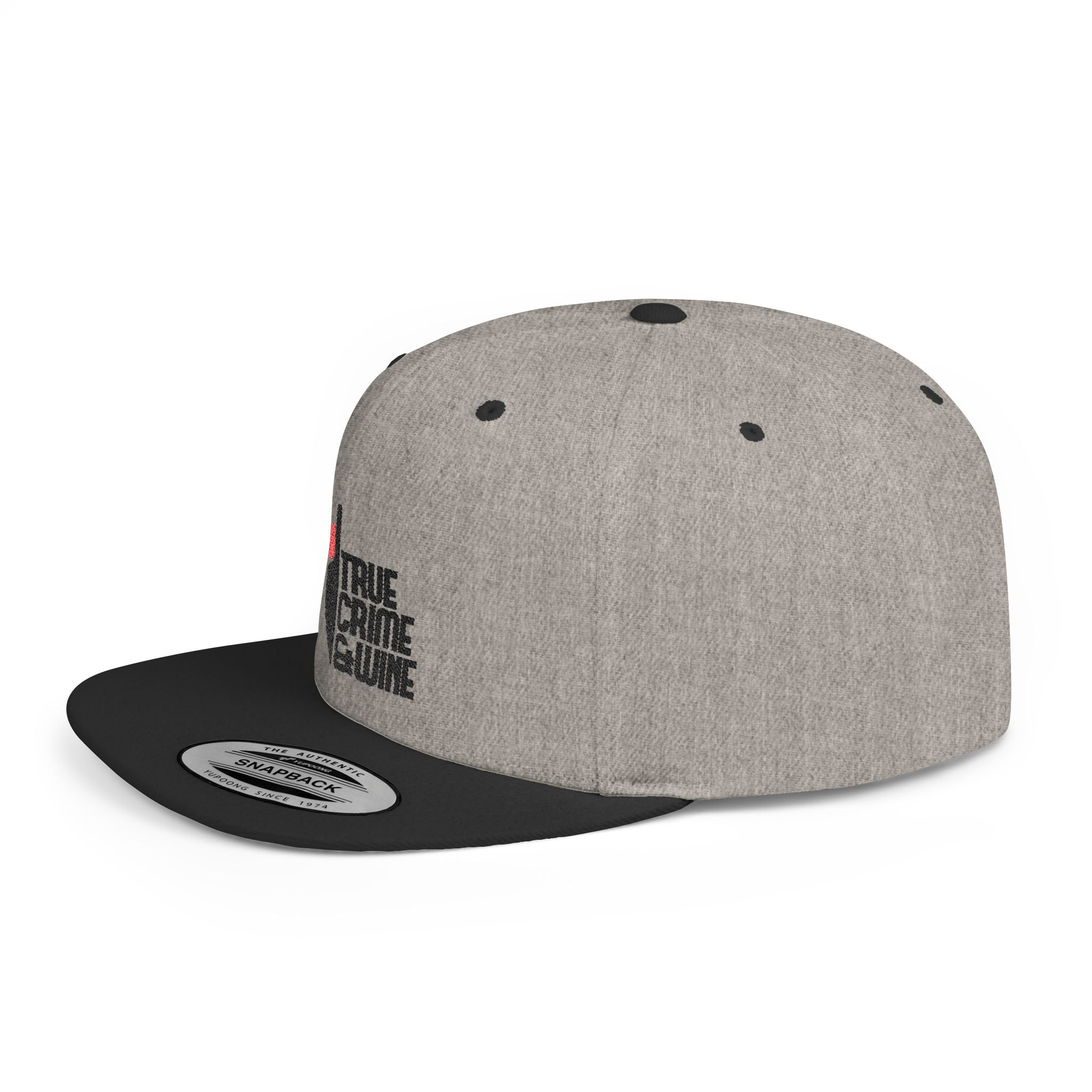 True Crime Enthusiast Flat Bill Snapback Cap - Trendy Hat for Fans, Gift for Him/Her, Casual Wear, Festival Accessory, Cool Streetwear