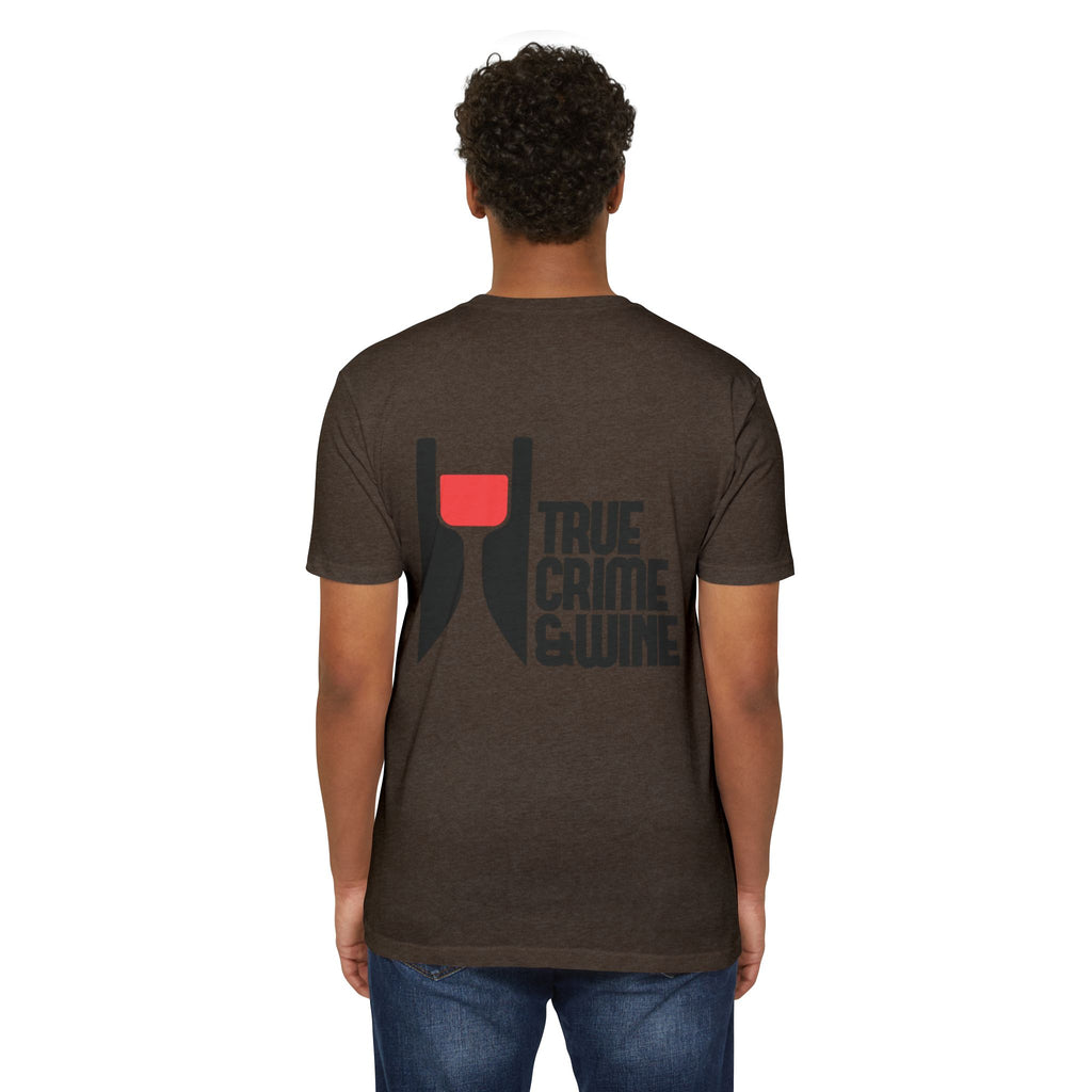 True Crime & Wine Unisex T-Shirt, Perfect Gift for True Crime Fans, Wine Lovers, Cozy Nights In, Casual Wear, Unique Graphic Tee