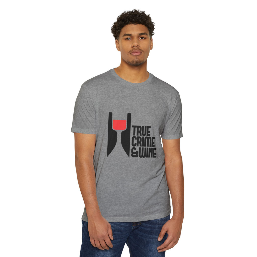 True Crime & Wine Unisex T-Shirt, Perfect Gift for True Crime Fans, Wine Lovers, Cozy Nights In, Casual Wear, Unique Graphic Tee