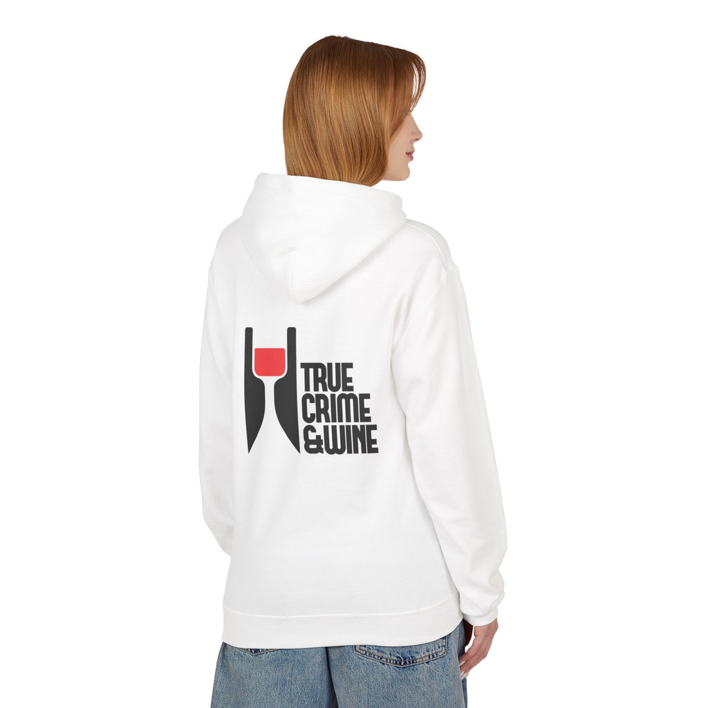 True Crime & Wine Hoodie - Cozy Unisex Fleece Sweatshirt for Wine Lovers, Perfect Gift for True Crime Fans, Casual Wear, Wine Night, [...]