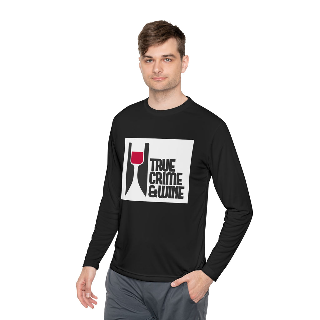 True Crime & Wine Long Sleeve Tee, Unisex Tee for Wine Lovers, True Crime Fan Apparel, Gift for True Crime Lovers, Cozy Casual Wear